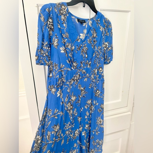 Reposh ✨ Topshop Maternity Floral Dress Size 6 Blue Empire Waist Baby Shower 💙🌸 - Picture 7 of 9